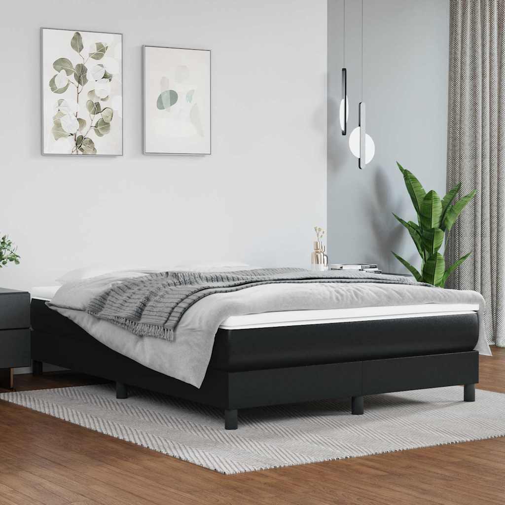 Vidaxl pocketveringmatras medium 140x190x20 cm kunstleer zwart