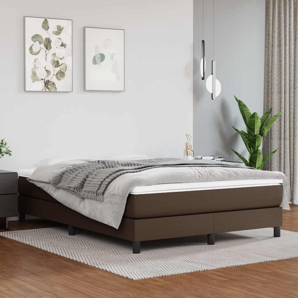 Vidaxl pocketveringmatras medium 140x190x20 cm kunstleer bruin