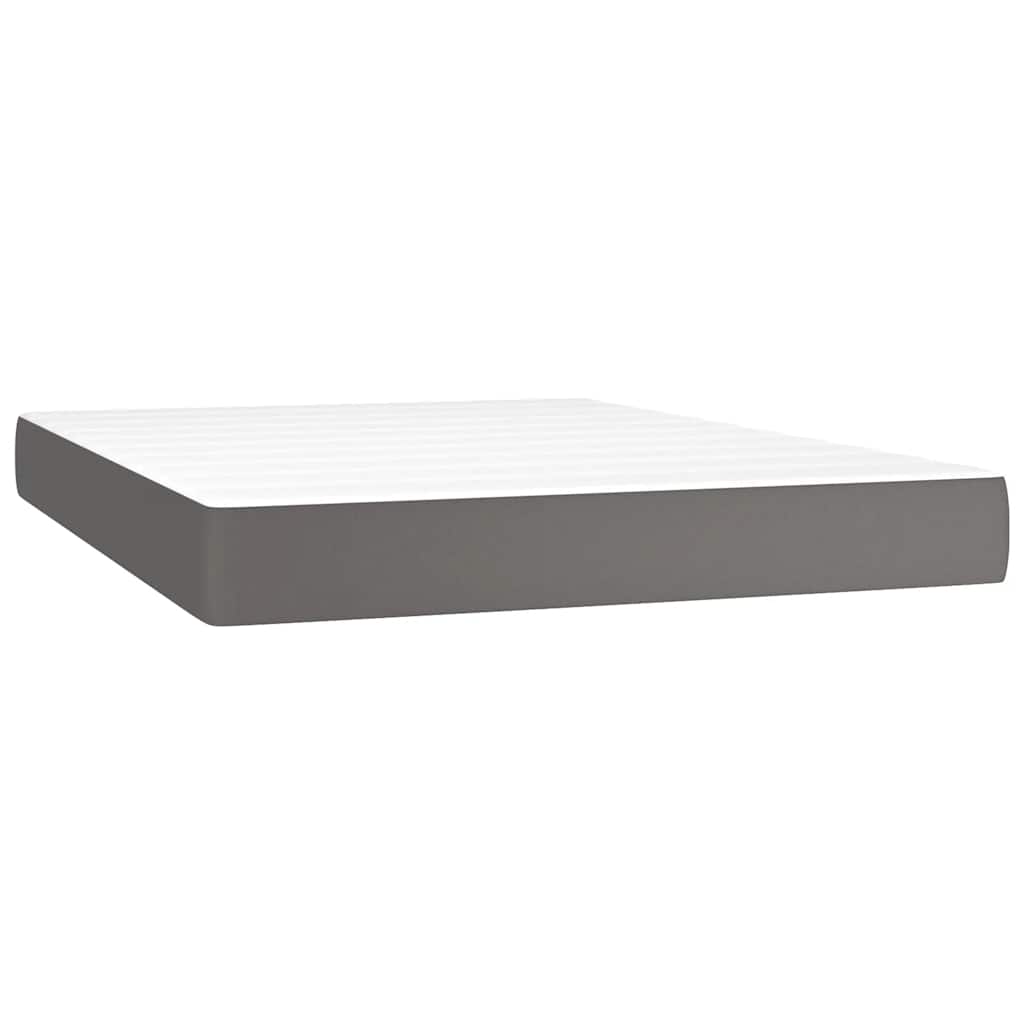 Vidaxl pocketveringmatras medium 140x190x20 cm kunstleer grijs