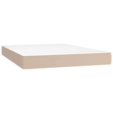 Vidaxl pocketveringmatras medium 140x190x20 cm kunstleer cappuccinokleurig