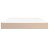 Vidaxl pocketveringmatras medium 140x190x20 cm kunstleer cappuccinokleurig