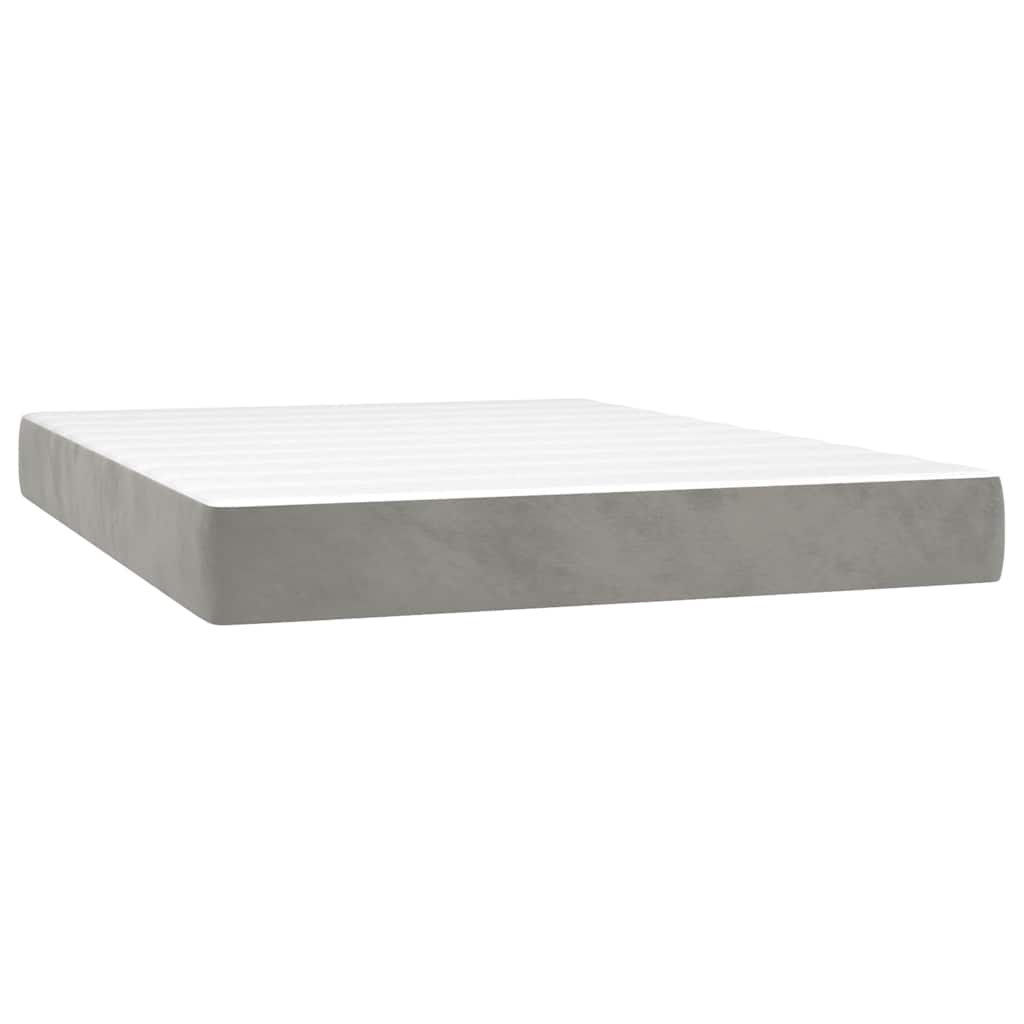 Vidaxl pocketveringmatras medium 140x190x20 cm fluweel lichtgrijs