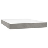 Vidaxl pocketveringmatras medium 140x190x20 cm fluweel lichtgrijs