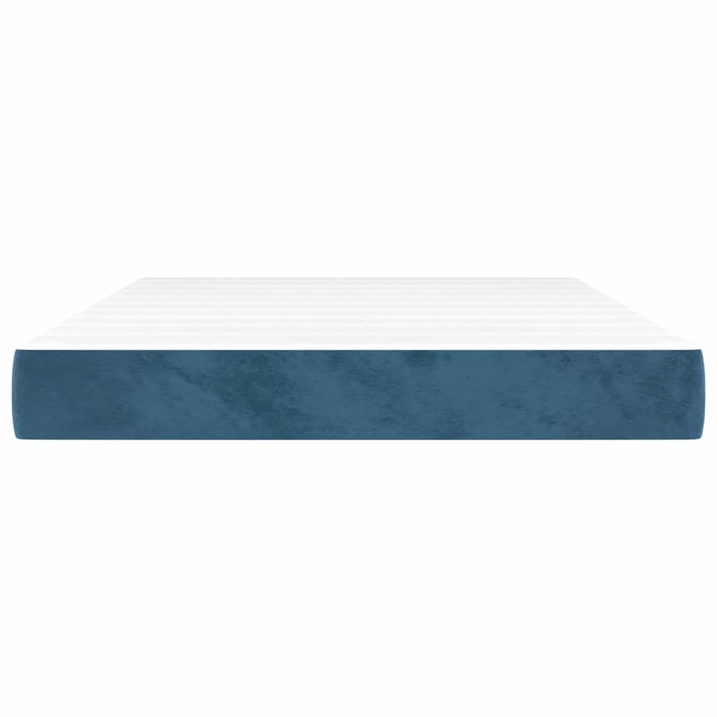 Vidaxl pocketveringmatras medium 140x190x20 cm fluweel donkerblauw