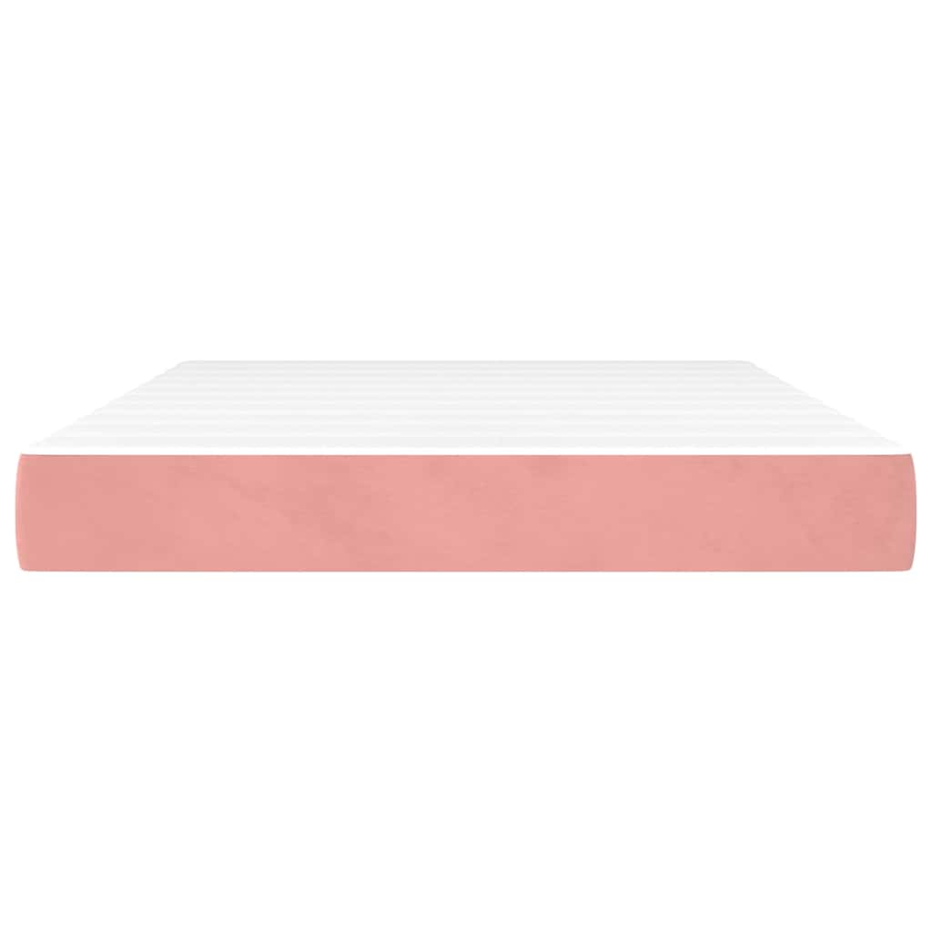 Vidaxl pocketveringmatras medium 140x190x20 cm fluweel roze