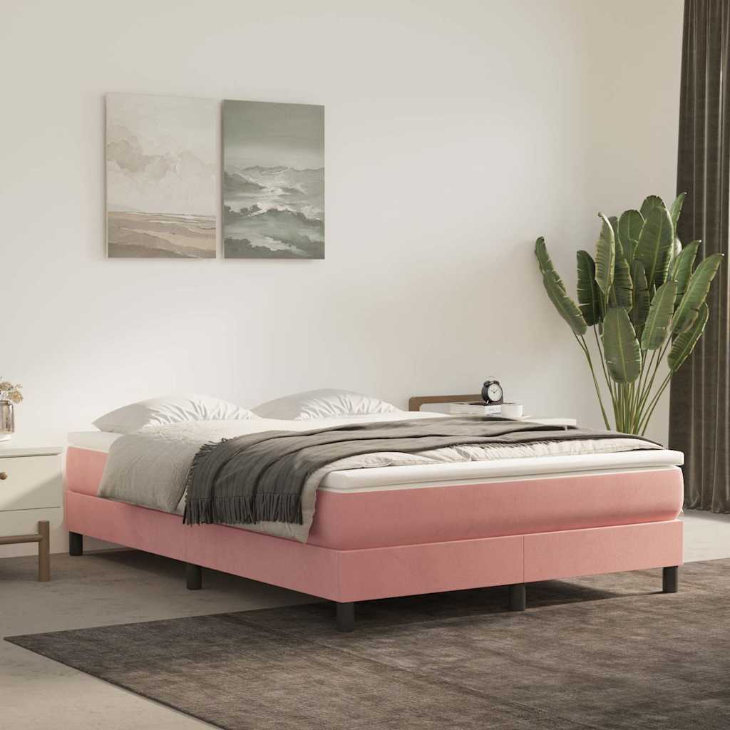 Vidaxl pocketveringmatras medium 140x190x20 cm fluweel roze