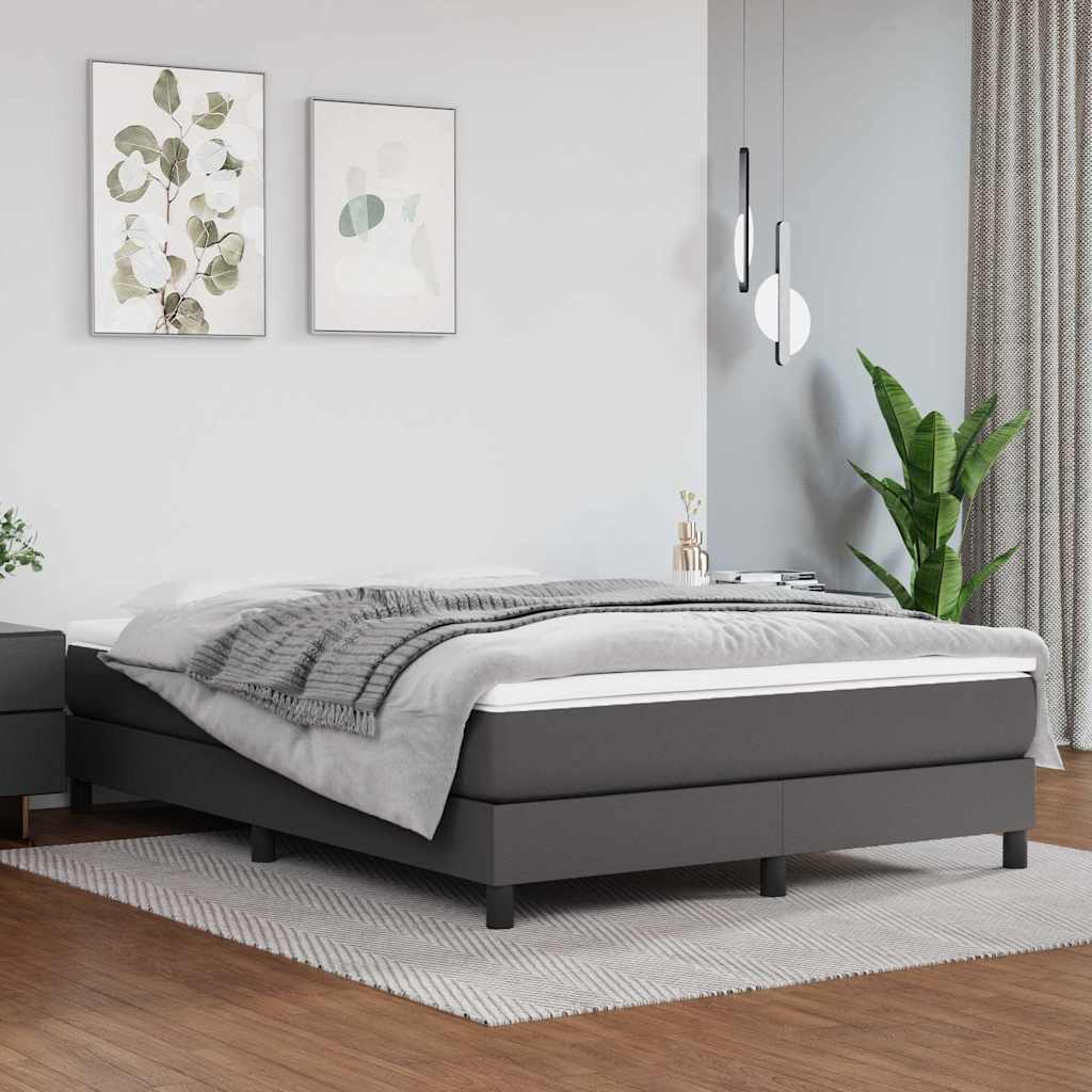 Vidaxl pocketveringmatras medium 140x200x20 cm kunstleer grijs