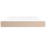 Vidaxl pocketveringmatras medium 140x200x20 cm kunstleer cappuccinokleurig