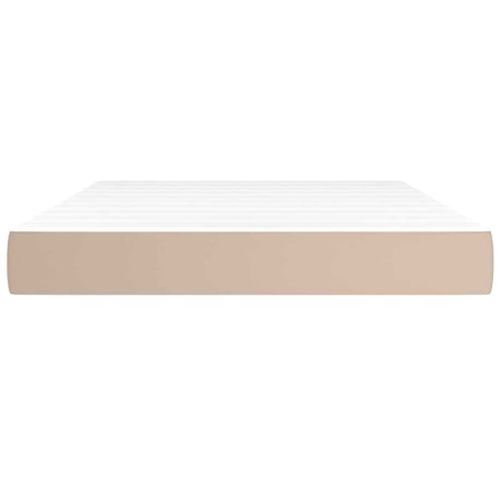 Vidaxl pocketveringmatras medium 140x200x20 cm kunstleer cappuccinokleurig