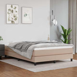 Vidaxl pocketveringmatras medium 140x200x20 cm kunstleer cappuccinokleurig