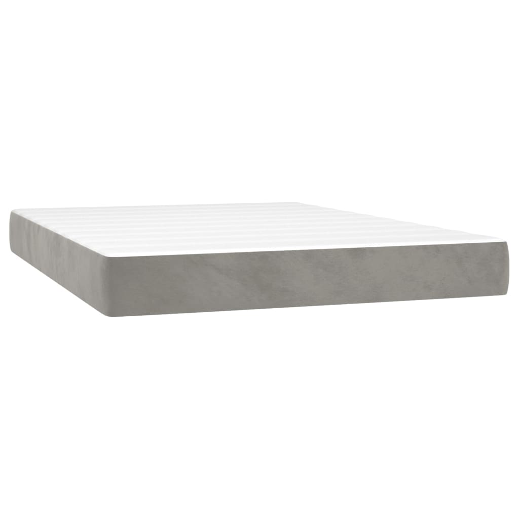 Vidaxl pocketveringmatras medium 140x200x20 cm fluweel lichtgrijs