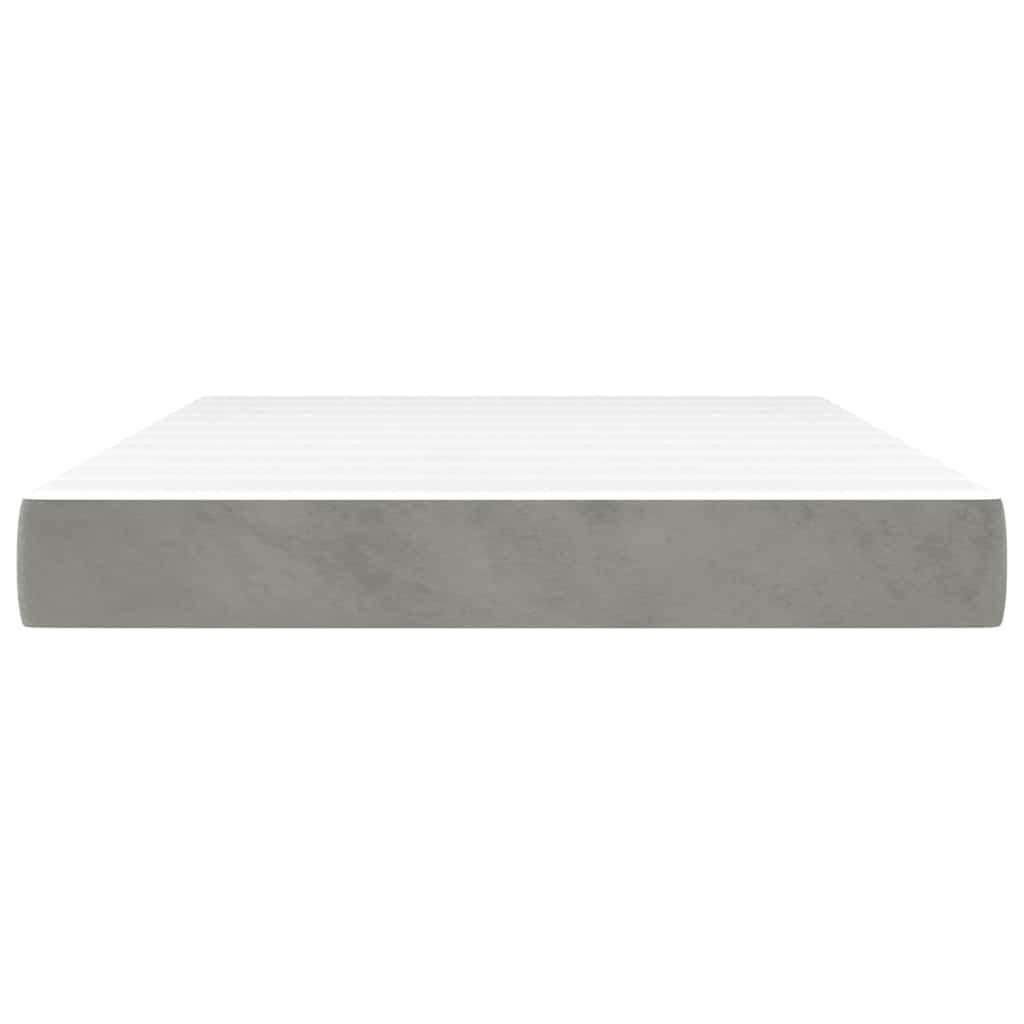 Vidaxl pocketveringmatras medium 140x200x20 cm fluweel lichtgrijs