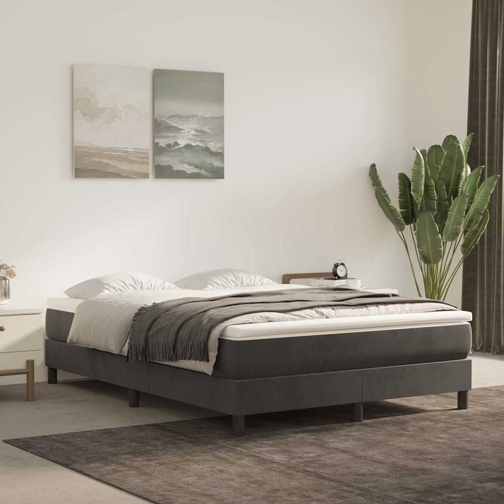 Vidaxl pocketveringmatras medium 140x200x20 cm fluweel donkergrijs