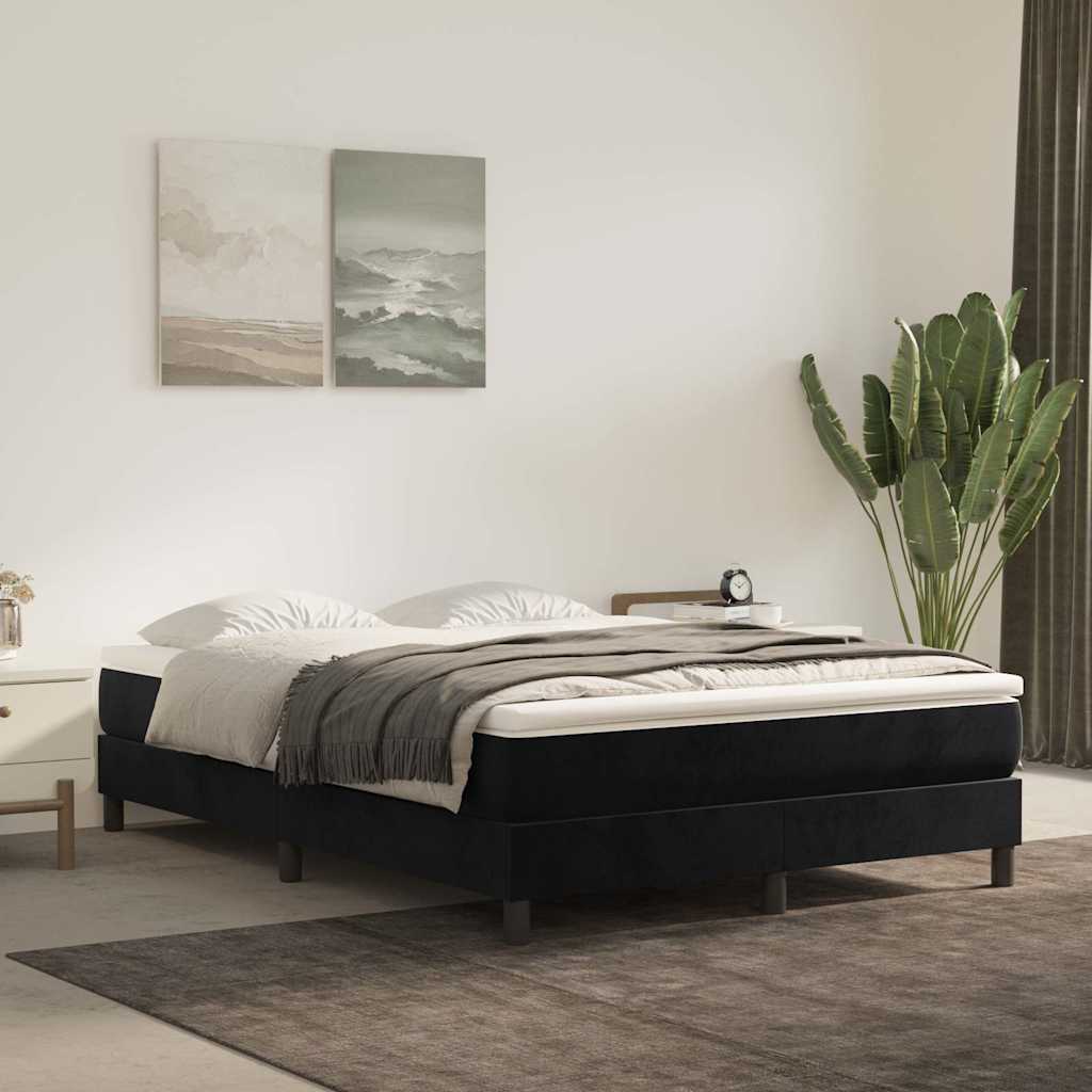 Vidaxl pocketveringmatras medium 140x200x20 cm fluweel zwart