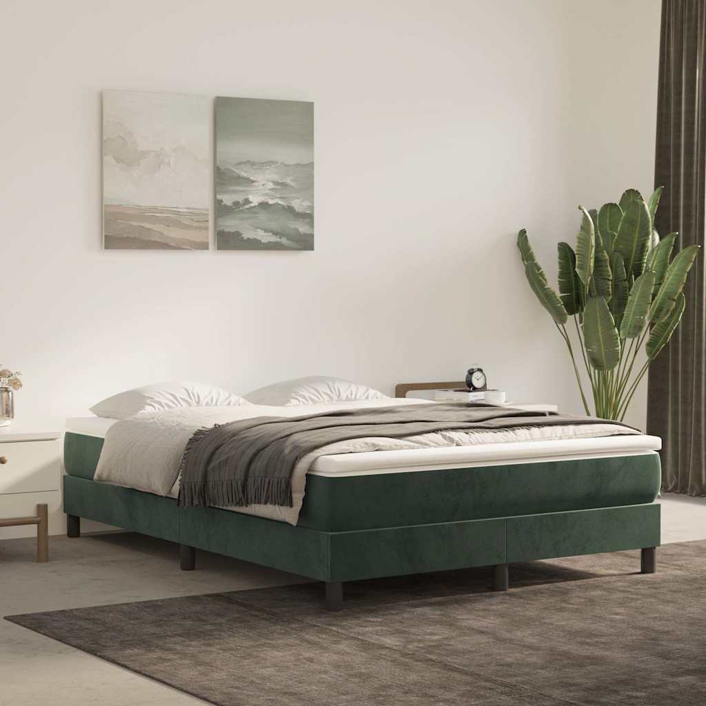 Vidaxl pocketveringmatras medium 140x200x20 cm fluweel donkergroen