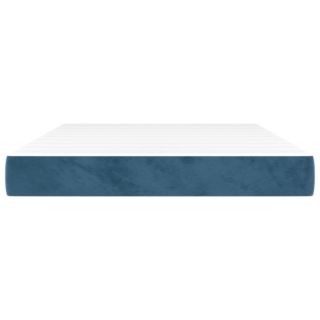 Vidaxl pocketveringmatras medium 140x200x20 cm fluweel donkerblauw