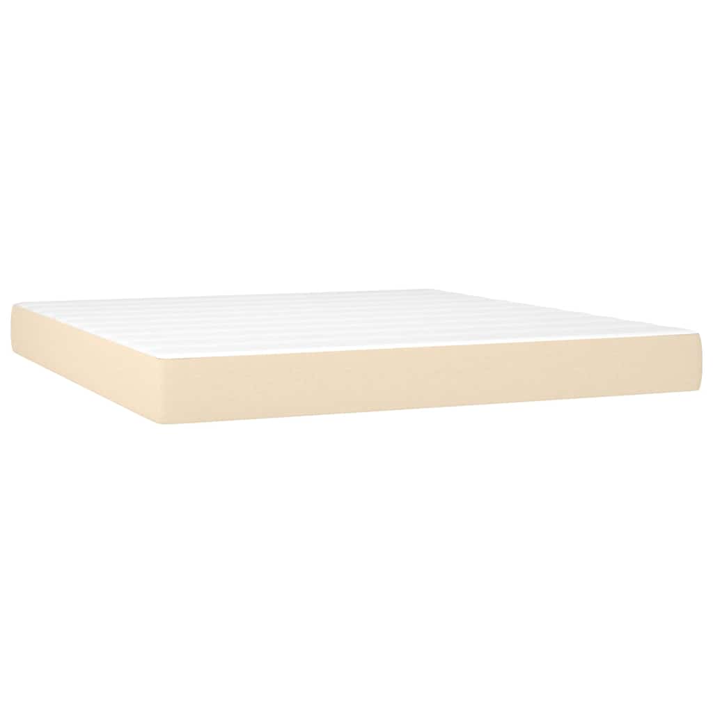 Vidaxl pocketveringmatras medium 160x200x20 cm stof crèmekleurig