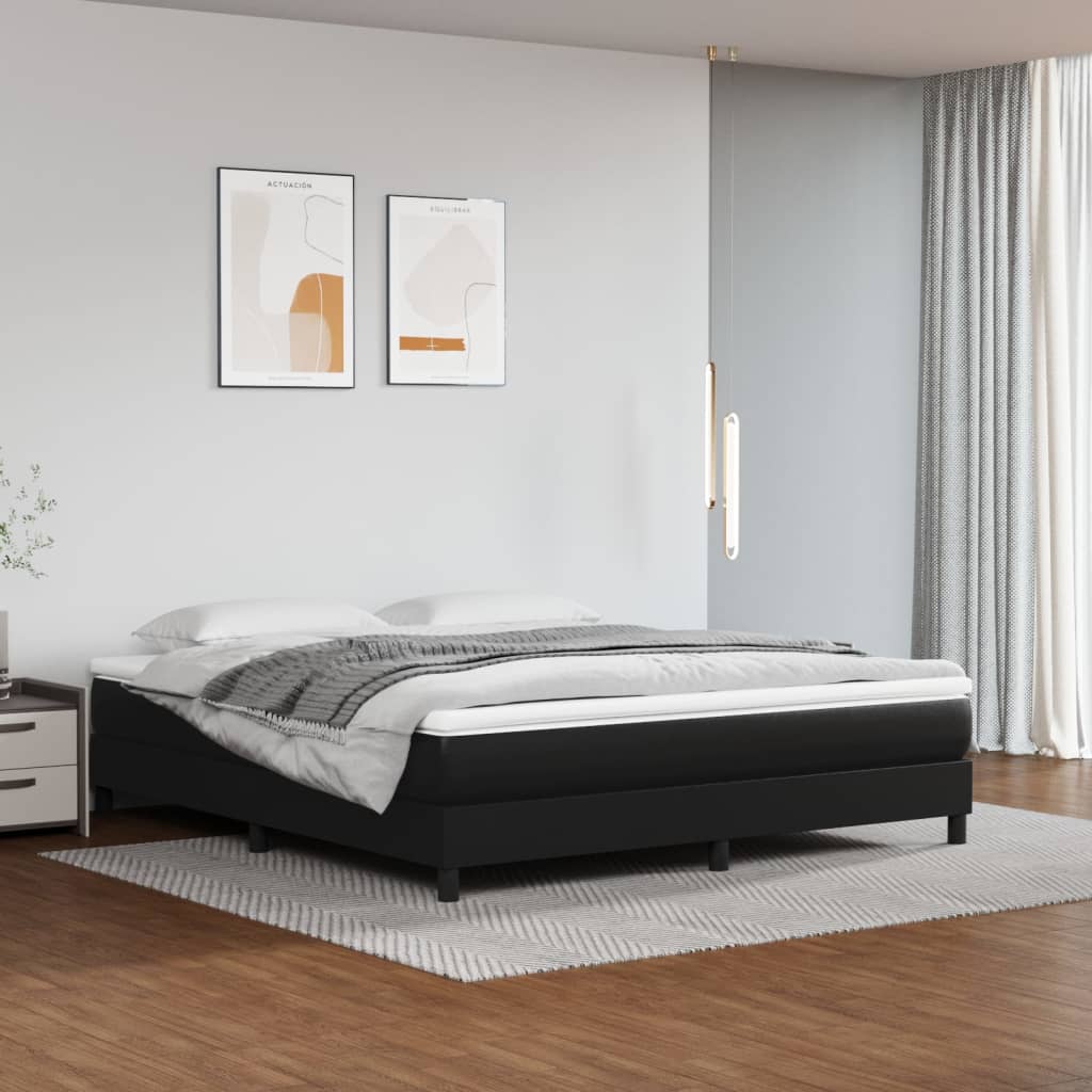 Vidaxl pocketveringmatras medium 160x200x20 cm kunstleer zwart