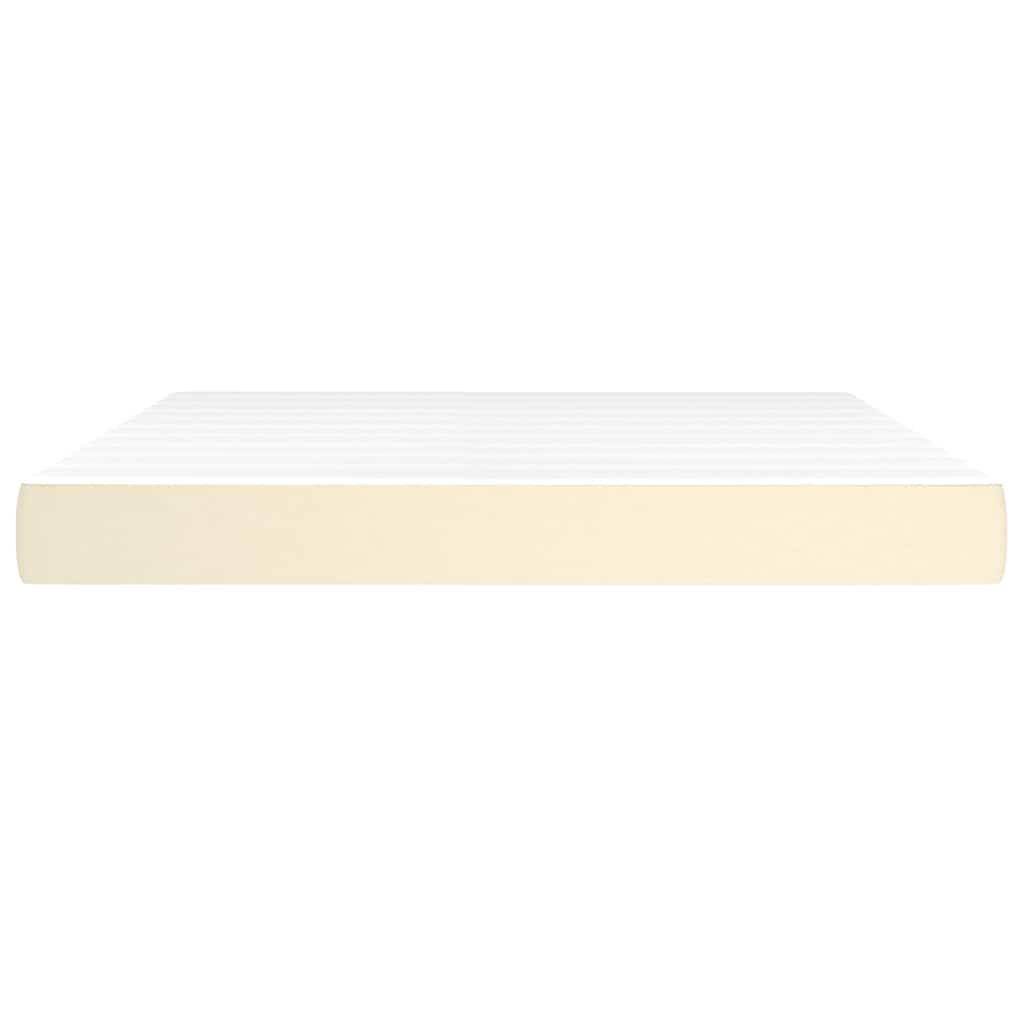 Vidaxl pocketveringmatras medium 160x200x20 cm kunstleer crèmekleurig