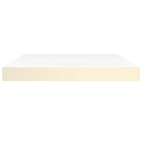 Vidaxl pocketveringmatras medium 160x200x20 cm kunstleer crèmekleurig