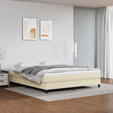 Vidaxl pocketveringmatras medium 160x200x20 cm kunstleer crèmekleurig