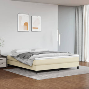 Vidaxl pocketveringmatras medium 160x200x20 cm kunstleer crèmekleurig