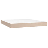 Vidaxl pocketveringmatras medium 160x200x20 cm kunstleer cappuccinokleurig