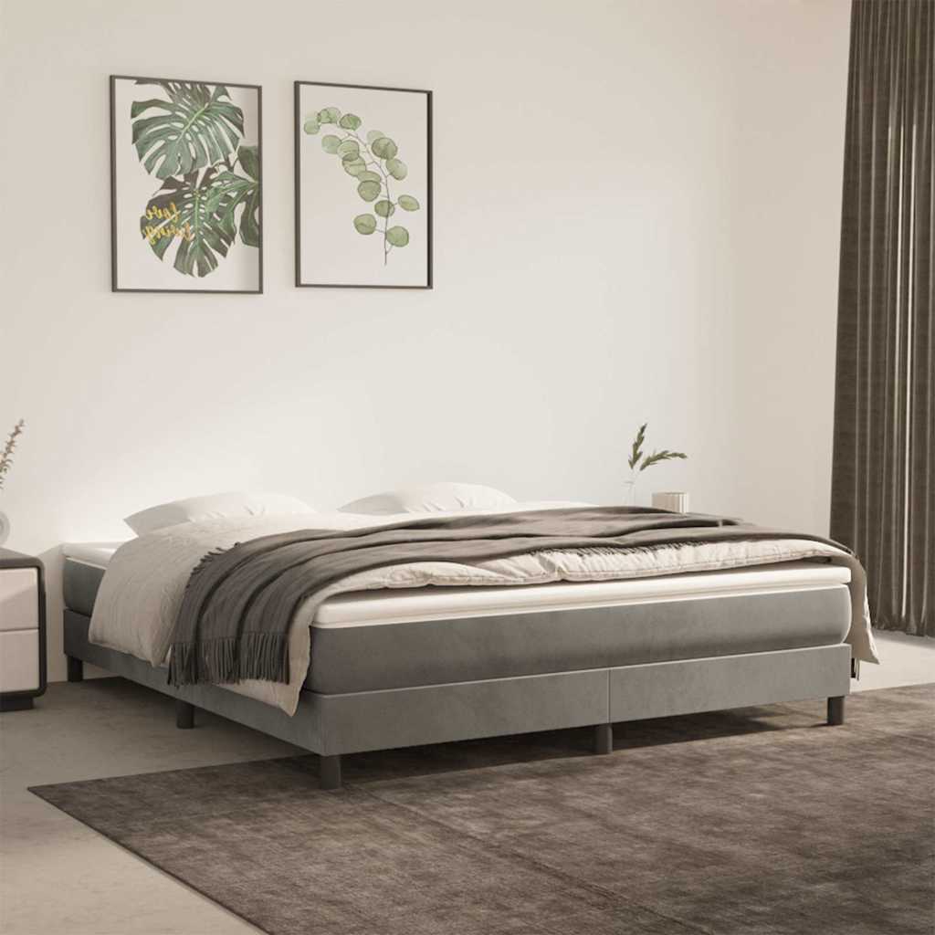 Vidaxl pocketveringmatras medium 160x200x20 cm fluweel lichtgrijs