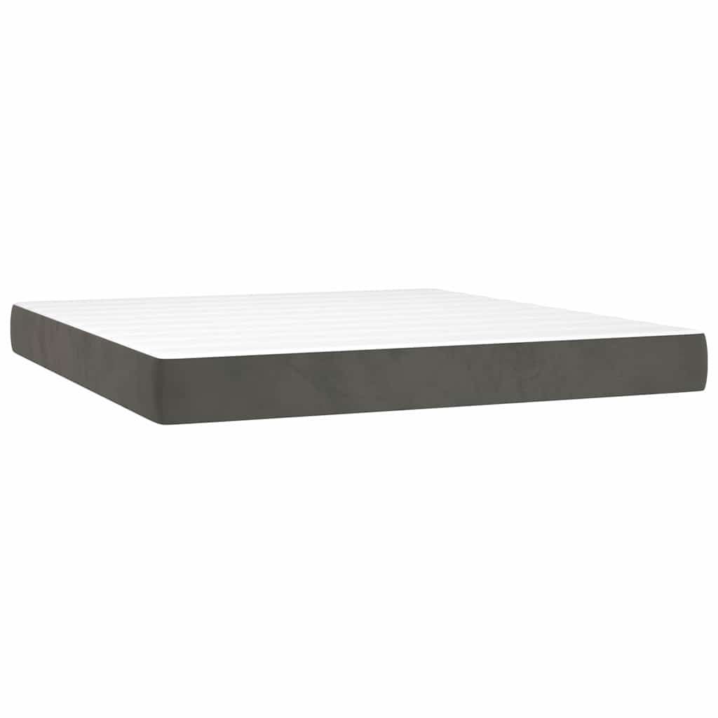 Vidaxl pocketveringmatras medium 160x200x20 cm fluweel donkergrijs