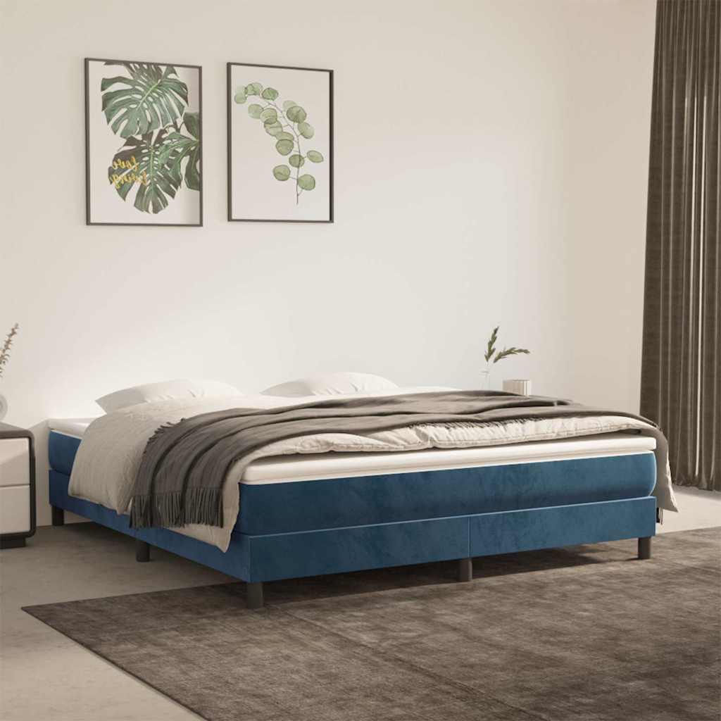 Vidaxl pocketveringmatras medium 160x200x20 cm fluweel donkerblauw