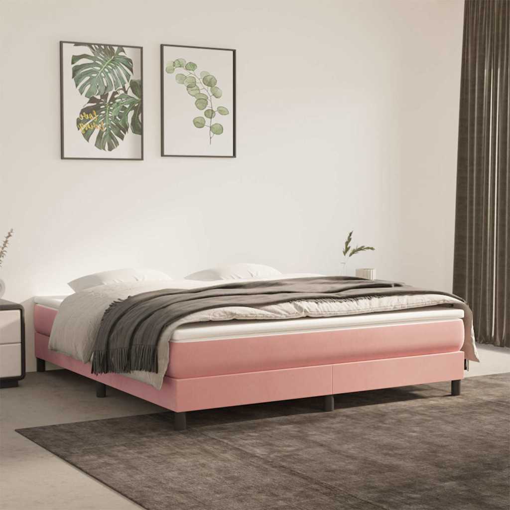 Vidaxl pocketveringmatras medium 160x200x20 cm fluweel roze