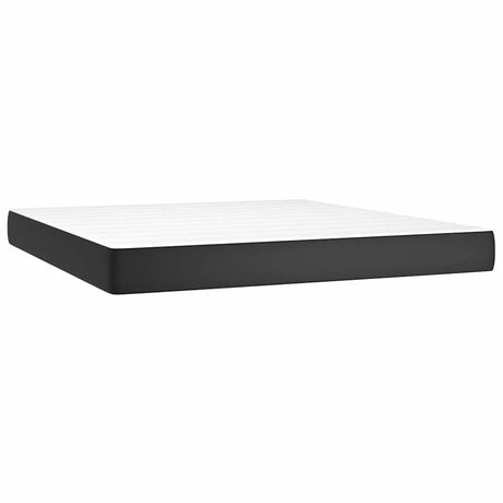 Vidaxl pocketveringmatras medium 180x200x20 cm kunstleer zwart