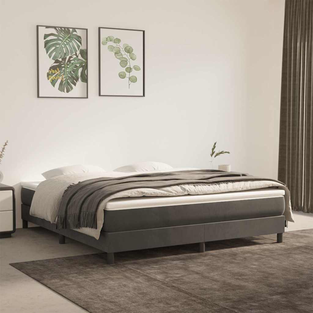Vidaxl pocketveringmatras medium 180x200x20 cm fluweel donkergrijs