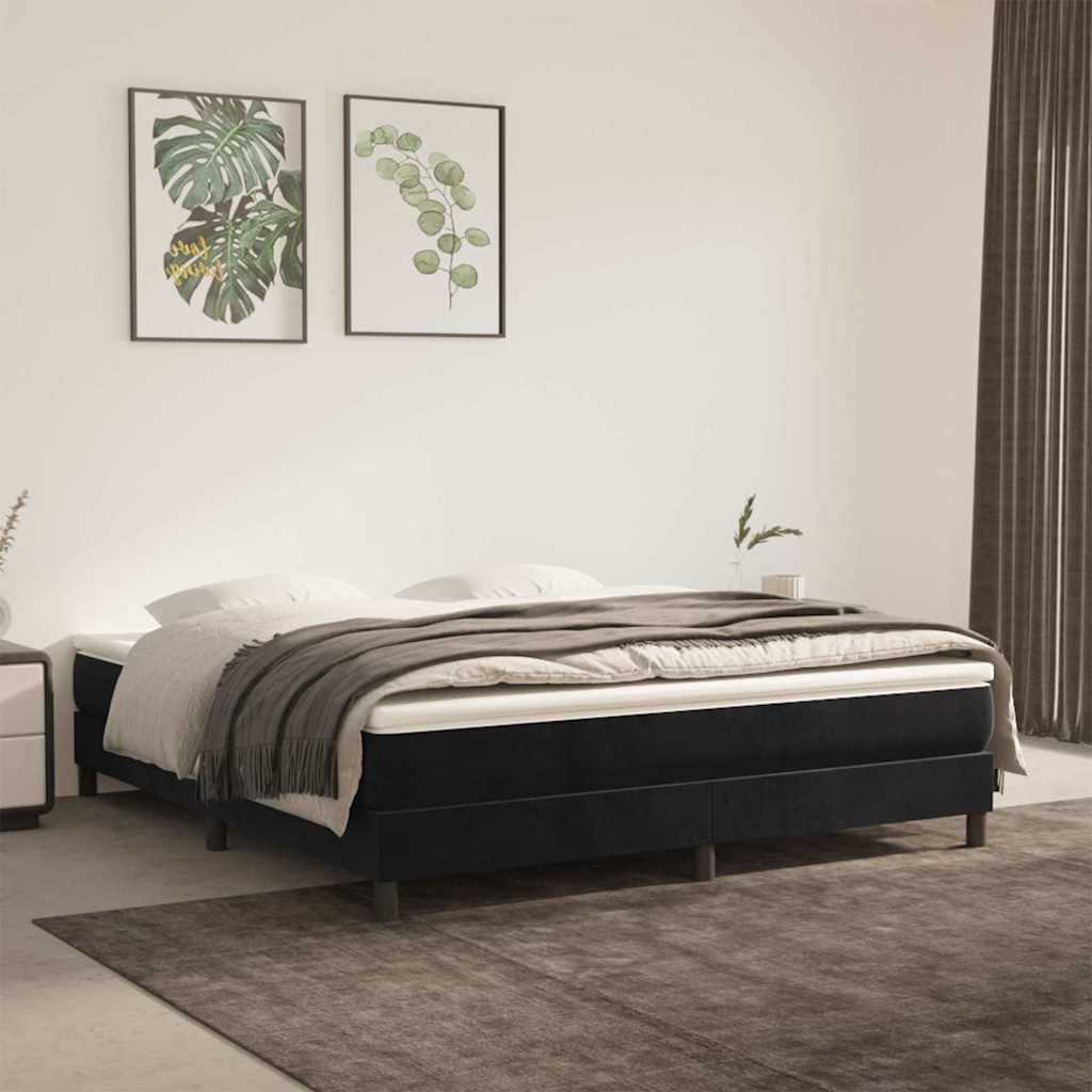 Vidaxl pocketveringmatras medium 180x200x20 cm fluweel zwart