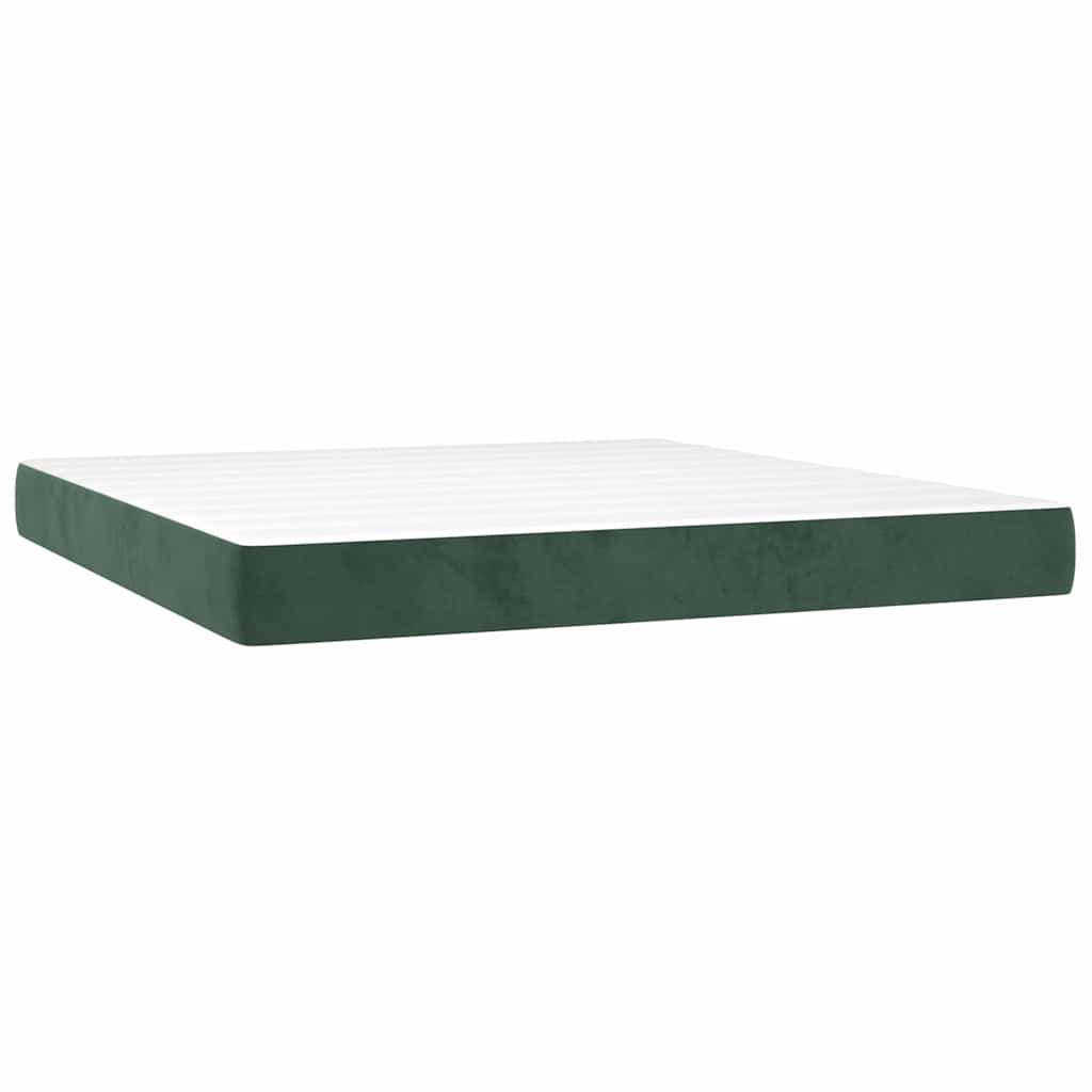 Vidaxl pocketveringmatras medium 180x200x20 cm fluweel donkergroen