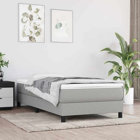 Vidaxl pocketveringmatras medium twin xl 100x203x20 cm stof lichtgrijs