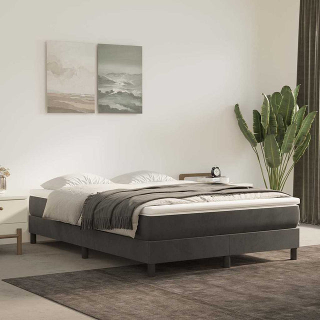 Vidaxl pocketveringmatras medium full 137x190x20 cm fluweel donkergrijs