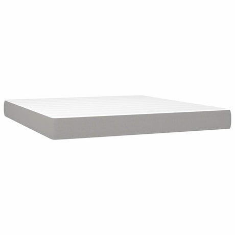Vidaxl pocketveringmatras medium queen 152x203x20 cm stof lichtgrijs