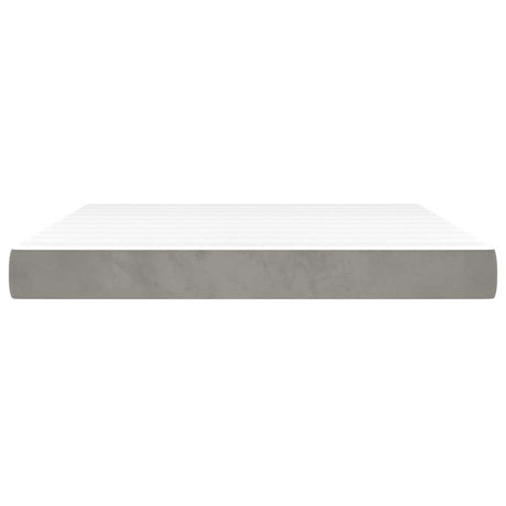 Vidaxl pocketveringmatras medium queen 152x203x20 cm fluweel lichtgrijs