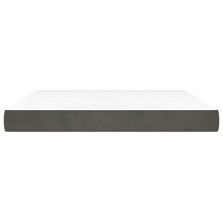 Vidaxl pocketveermatras medium queen 152x203x20 cm fluweel donkergrijs