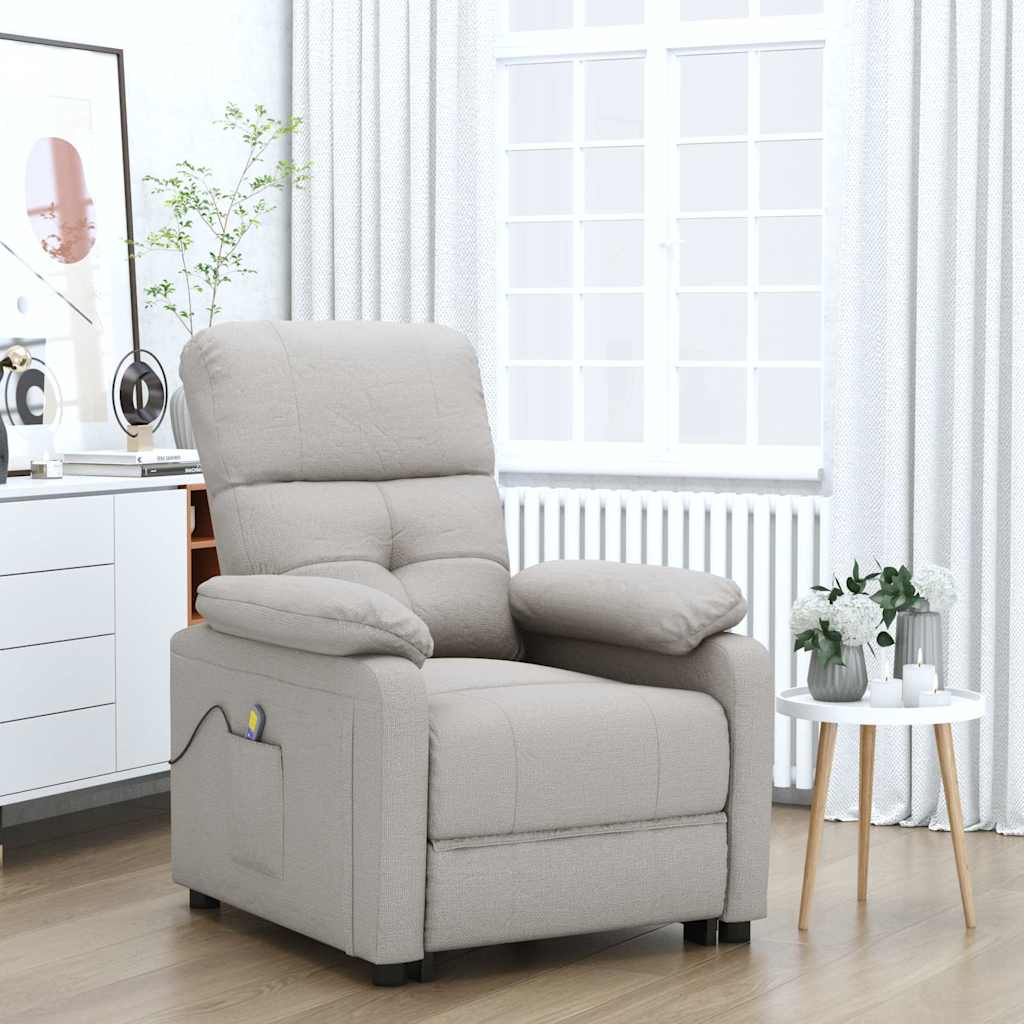 Vidaxl massagestoel stof taupe