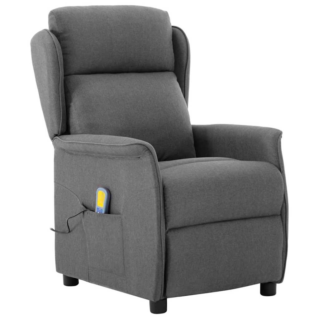 Vidaxl massagestoel met kussen lichtgrijs 93.5 x 67.5 x 101.5 cm stof