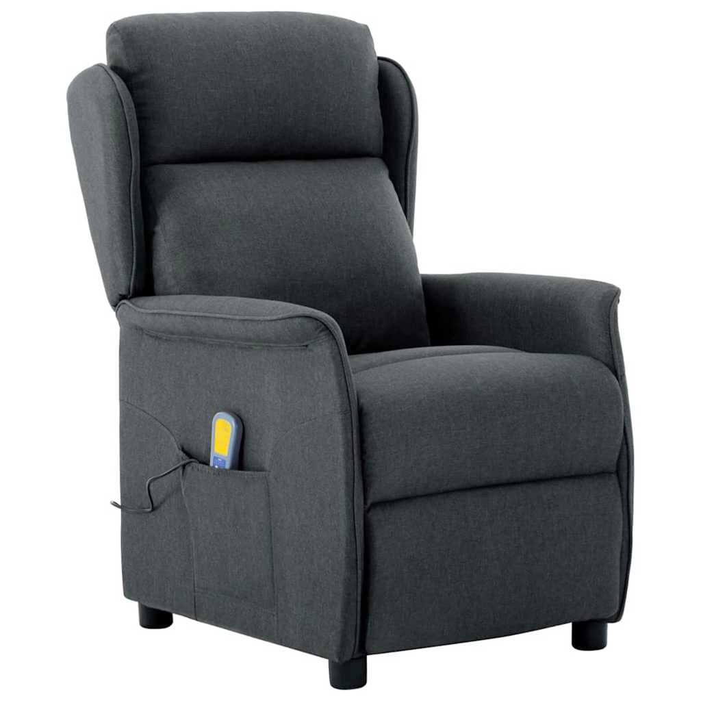 Vidaxl massagestoel met kussen donkergrijs 93.5 x 67.5 x 101.5 cm stof