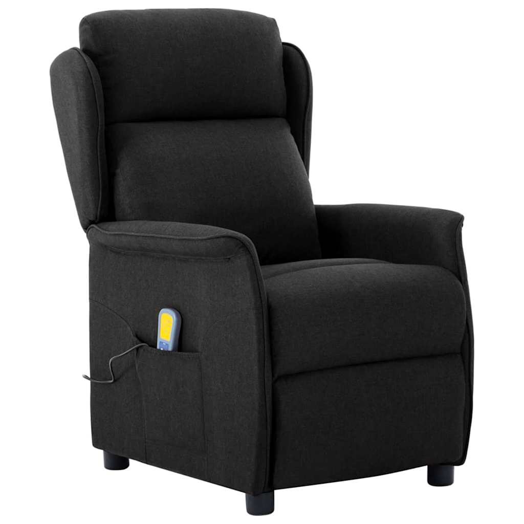 Vidaxl massagestoel met kussen zwart 93.5 x 67.5 x 101.5 cm stof