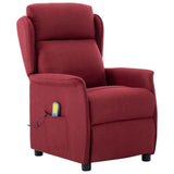Vidaxl massagestoel met kussen wijn 93.5 x 67.5 x 101.5 cm stof