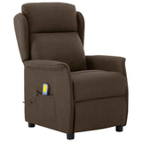 Vidaxl massagestoel met kussen bruin 93.5 x 67.5 x 101.5 cm stof