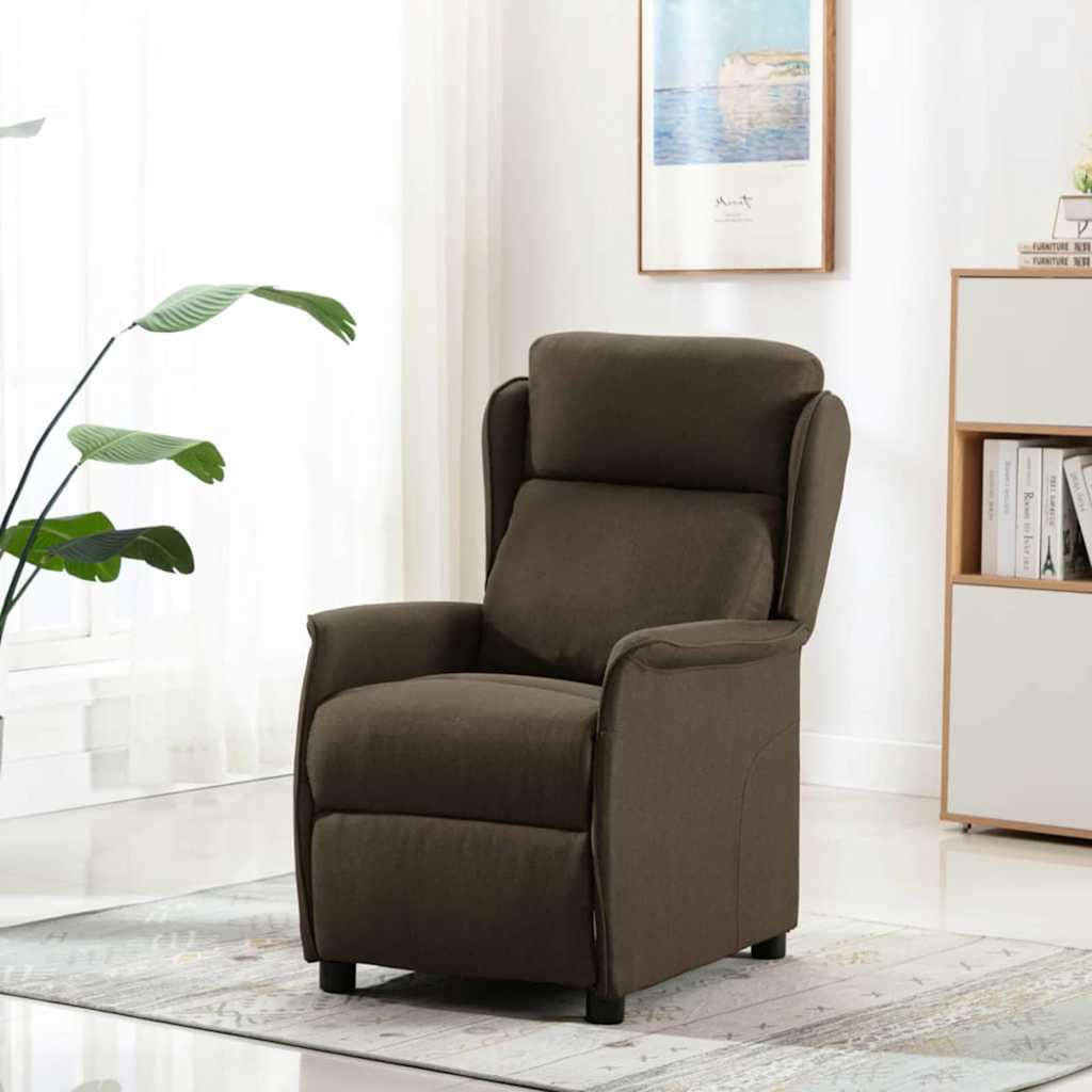 Vidaxl massagestoel met kussen bruin 93.5 x 67.5 x 101.5 cm stof