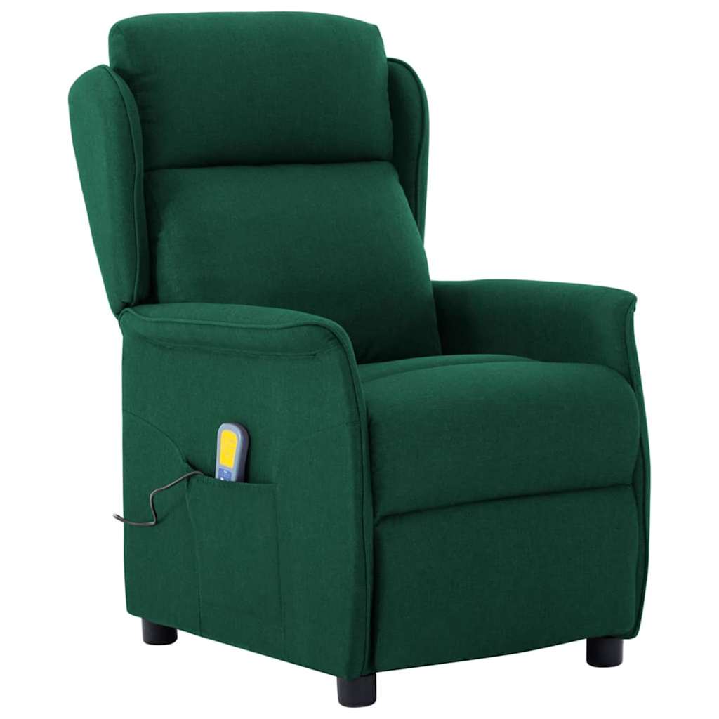 Vidaxl massagestoel met kussen donkergroen 93.5 x 67.5 x 101.5 cm stof