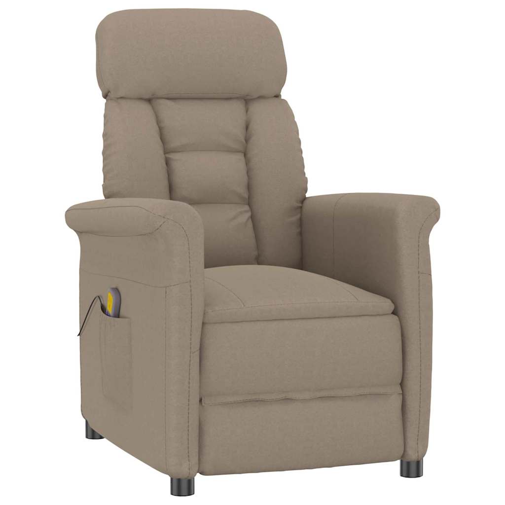 Vidaxl massagestoel met kussen taupe 70.5 x 96.5 x 95 cm stof
