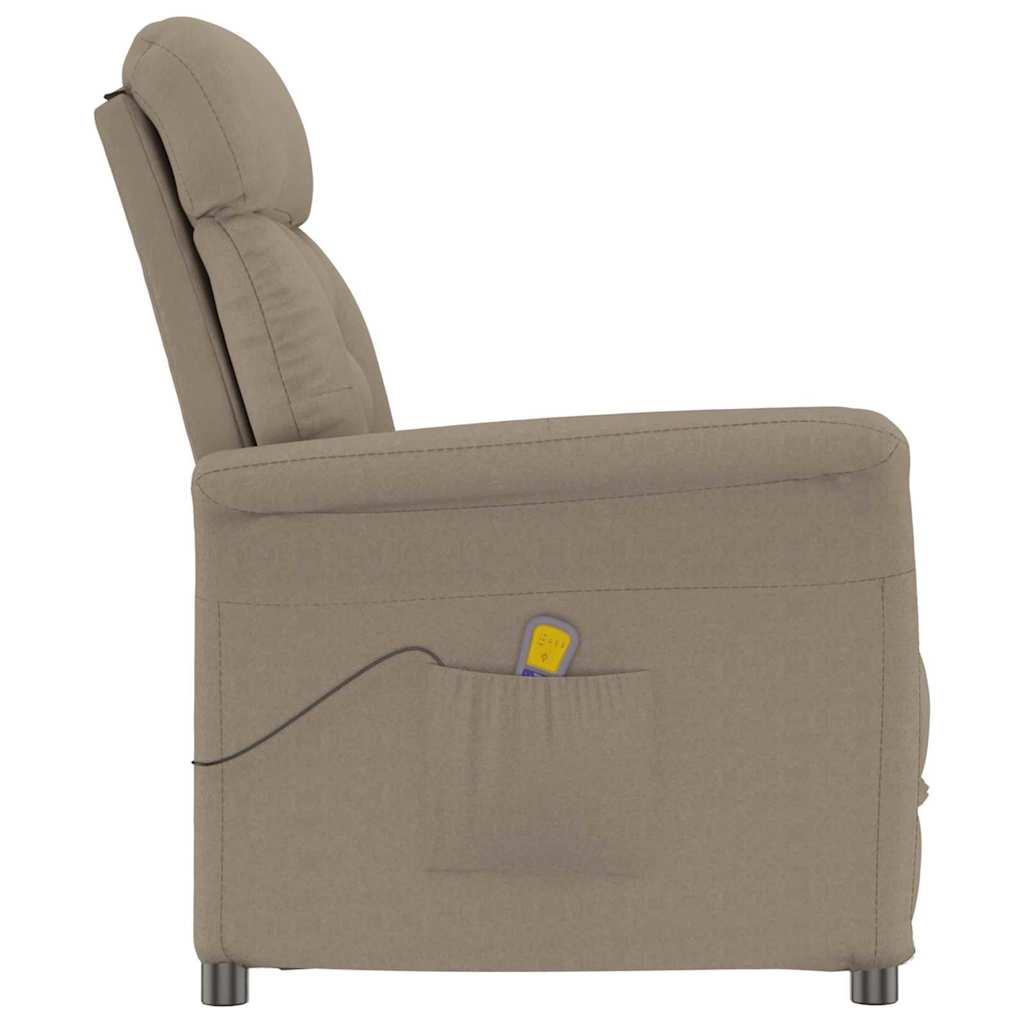 Vidaxl massagestoel met kussen taupe 70.5 x 96.5 x 95 cm stof